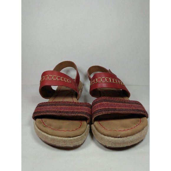 Born Women's  Size 8 Band Strappy Slingback Sandal Red Tapestry Espadrille - Picture 2 of 9